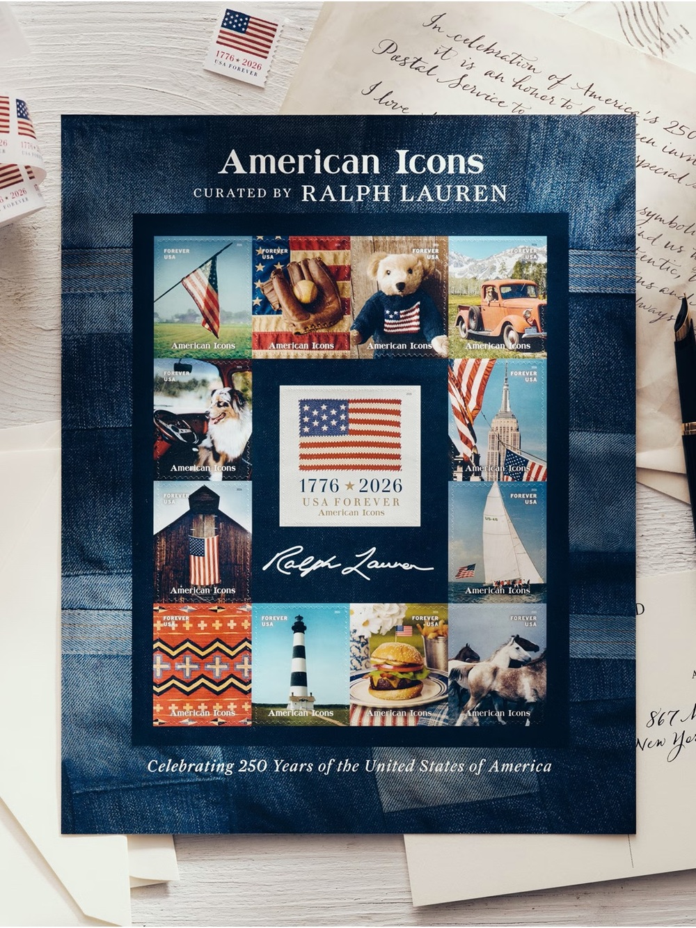 Collectible Ralph Lauren American Icons Postage Stamps